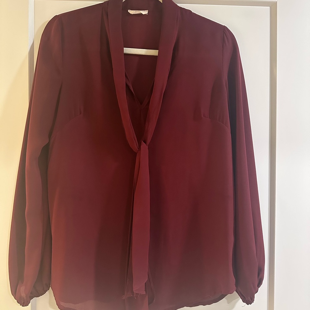 Elegant Burgundy Women's Blouse